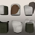 Sofa Stool Low Stool Shoe Changing Stool Leather Stool Acrylic Stool Round Shaped 3d model