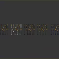 Multiple Colorful Shelf Structures With Small Lights Neatly Arranged On Gray Background With Floor Reflections