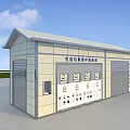 Domestic Waste Collection Point With Sorting Signs And Light Color Exterior Structure