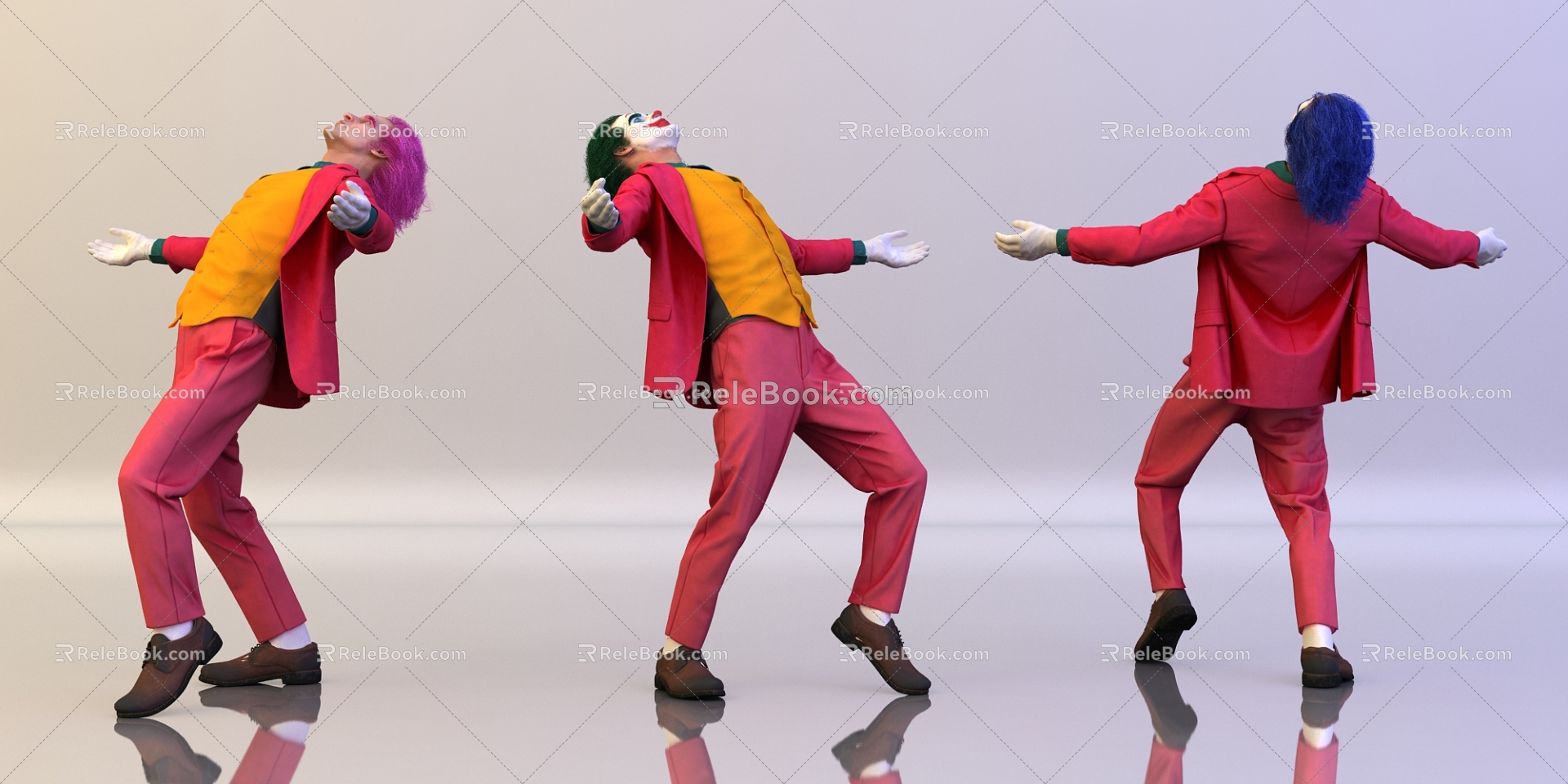 Modern man clown 3d model