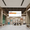 modern library reading room 3d model