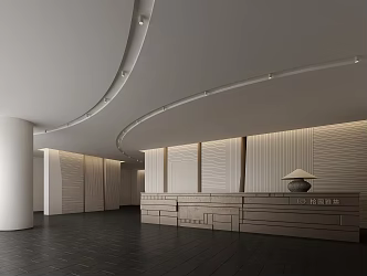 Modern lobby reception desk 3d model