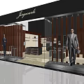 Modern Boutique Store Interior With Wooden Shelves Display Counters And Leather Bag