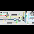 Industrial Equipment 3D Model with Pipes Tanks Reactors and Process Units