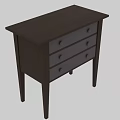 Modern Entryway Console Table With Dark Brown Frame And Light Gray Storage Drawers 3d model