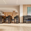 Musical Instrument Specialty Store With Pianos Guitars And Modern Interior