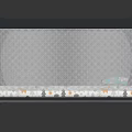 Modern Baby Crib Furniture With Gray Frame Mesh Sides Beige Handles And Patterned Mattress