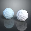 White Dimpled Golf Balls High Quality Sports Equipment With Reflection On Black Surface