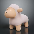 Cute Sheep Shaped Plush Decorative Furniture For Kids Room With Soft White Beige Texture