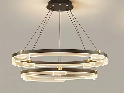 Modern Multi Tiered Circular Ring Chandelier With Soft LED Lighting And Metal Frame 3d model