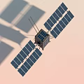 Satellite Model Featuring Solar Panels And Support Structure Design