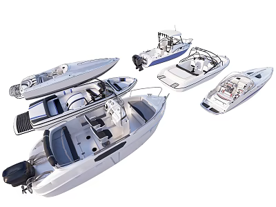 Various Styles Of Luxury Yachts Displayed Together 3d model