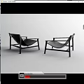 Two Black Leisure Chairs with Modern Wooden Frame and Comfortable Seat in Minimalist Style