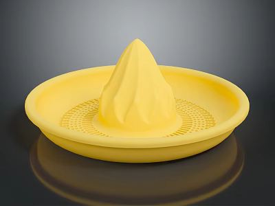 Yellow Lemon Squeezer As Daily Living Supply With Cone Shape And Drainage Holes 3d model