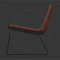 Comfortable Brown Leather Leisure Chair With Modern Metal Frame And Stylish Design