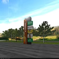 Damo Commercial Plaza Directional Sign With Yuyuexuan Zheng Sanxian And Store Logos In Grassland