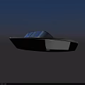 Elegant Leisure Yacht Design With White Hull Blue Canopy And Orange Yellow Seats