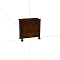 Traditional Wooden Decorative Cabinet With Carved Details Two Drawers And Classic Design
