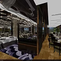Elegant Banquet Hall Interior With Ornate Ceiling Dining Tables And White Tablecloths