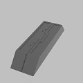 Gray Rectangular 3D Mechanical Model With Grooved Surface And Structural Design