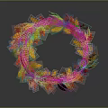Colorful Autumn Leaf Wreath Featuring Red and Yellow Leaves for Home Decor