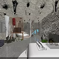 Relaxing Modern SPA Sauna Interior With Natural Stone Walls And Soft Ambient Lighting