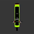 Neon Yellow Modern Motorcycle with Black Seat Yellow Handlebar Lights and Sleek Design