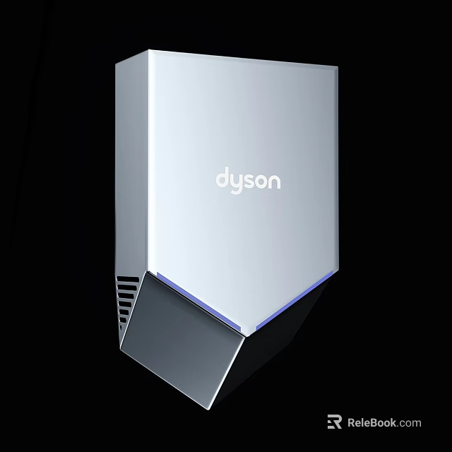 Dyson Modern White Device With Sleek Design Blue Light And Ventilation Grille 3d model 