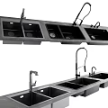 Modern Multi Bowl Kitchen Sink In Black With Faucet And Durable Design