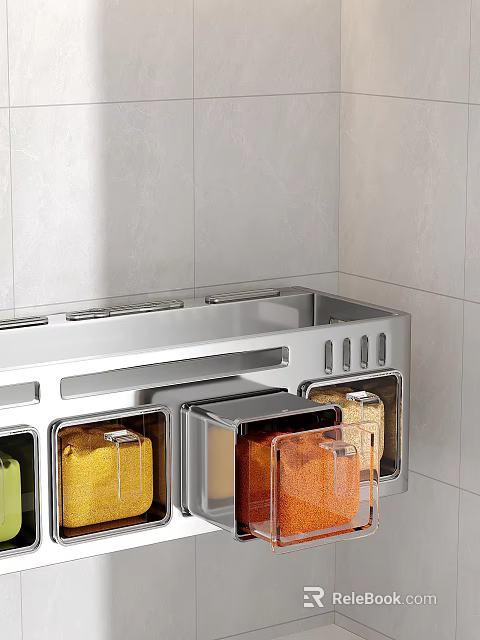 Stainless Steel Kitchen Storage Containers With Transparent Windows And Multiple Compartments For Grain 3d model 