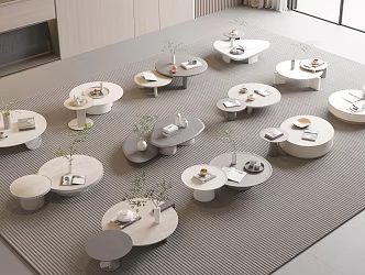 Modern coffee table decorations 3d model