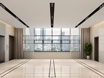 modern elevator hall front hall elevator hall 3d model