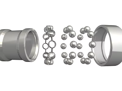 High Precision Industrial Bearings With Inner Ring Outer Ring And Steel Balls 3d model