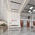 Modern public office area combined with the reception room of the elevator hall at the front desk of the company lobby 3d model