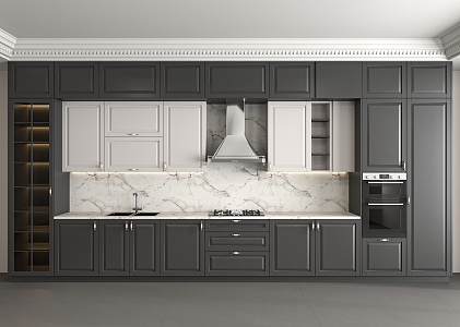 Kitchen Cabinet Combination Storage Cabinet Oven Sink Gas Stove 3d model