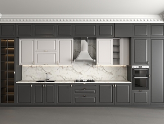 Kitchen Cabinet Combination Storage Cabinet Oven Sink Gas Stove 3d model