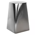 Silver Modern Side Table With Metallic Finish And Smooth Geometric Design 3d model