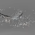 Transparent Water Splash With Dynamic Splashing Droplets In Mid Air 3d model