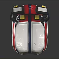 Modern Sporty Racing Seat With Red Blue White And Yellow Accents