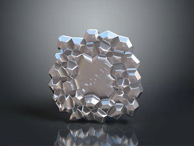 Modern Silver Polygonal Floor Tiles With Geometric Structure And Reflective Surface 3d model