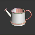 Modern Household Watering Can In White And Pink With Handle For Plant Care