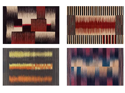 Modern Square Carpet Dark Curry Ethnic Pattern Carpet Combination 3d model