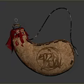 Leather Flask With Red Cover And Engraved Patterns For Daily Use