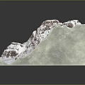 Snowy Mountain Terrain 3D Model With Snow Covered Peaks And Rocky Ridges