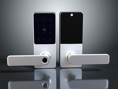 Modern door handle smart door lock head padlock pin padlock 3d model