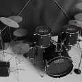 Professional Musical Instruments Drum Set With Drums Cymbals And Amplifiers Equipment 3d model