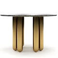 Light Luxury Dining Table Round Dining Table 3d model