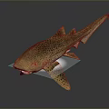 Realistic Aquatic Animal Spotted Shark With Distinct Body Spots And Fins