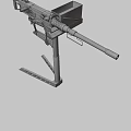 Green Military Heavy Machine Gun With Tripod Stand Barrel And Ammunition Belt
