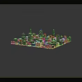 Cartoon City Scene With Colorful Block Buildings And Vibrant 3D Urban Model